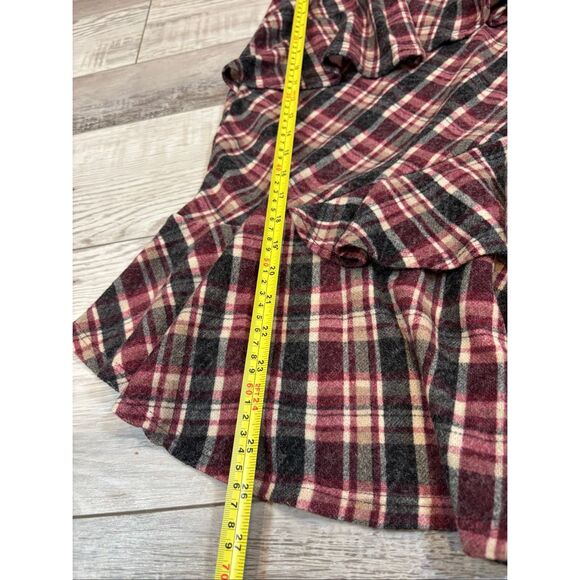 Easel red and gray plaid ruffled skirt size M - Picture 7 of 11
